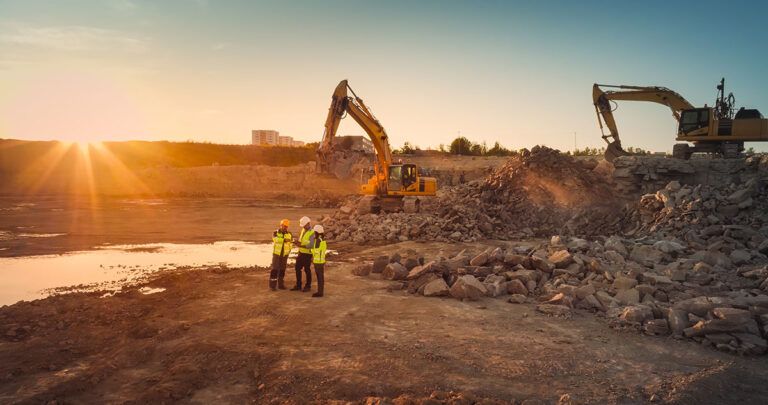 construction engineer team on land development